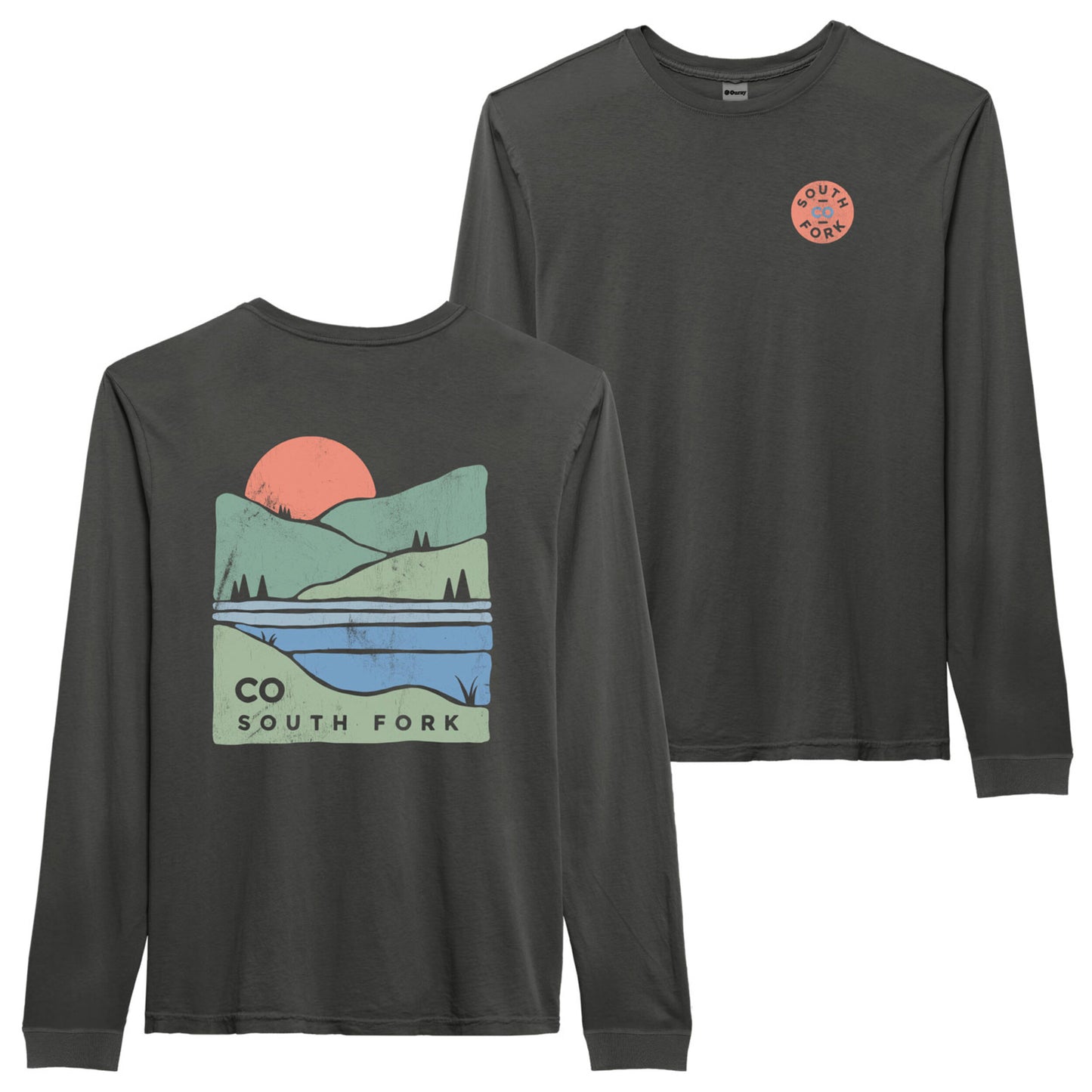 Washed Pepper Long Sleeve Tee: South Fork CO
