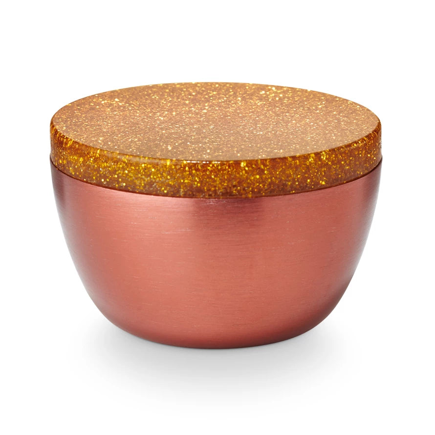 Memory Lane Sparkle Lidded Tin Candle: Brandied Pear