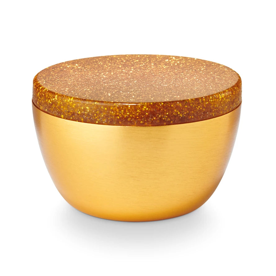 Memory Lane Sparkle Lidded Tin Candle: Popcorn Garland