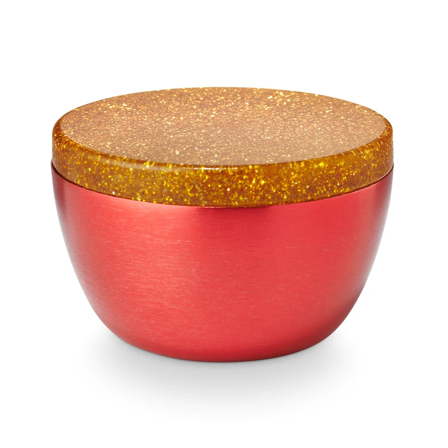 Memory Lane Sparkle Lidded Tin Candle: Mistletoe Kisses