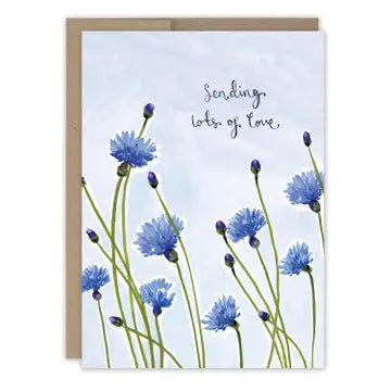 Cornflowers Sending Love Sympathy Card