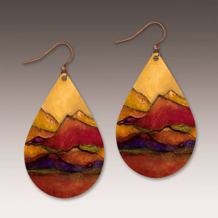 Desert Mountains Petal Drop Handmade Earrings