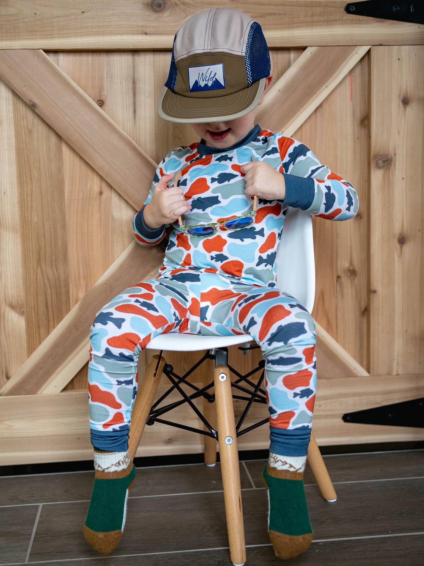 Camo fish bamboo pj set