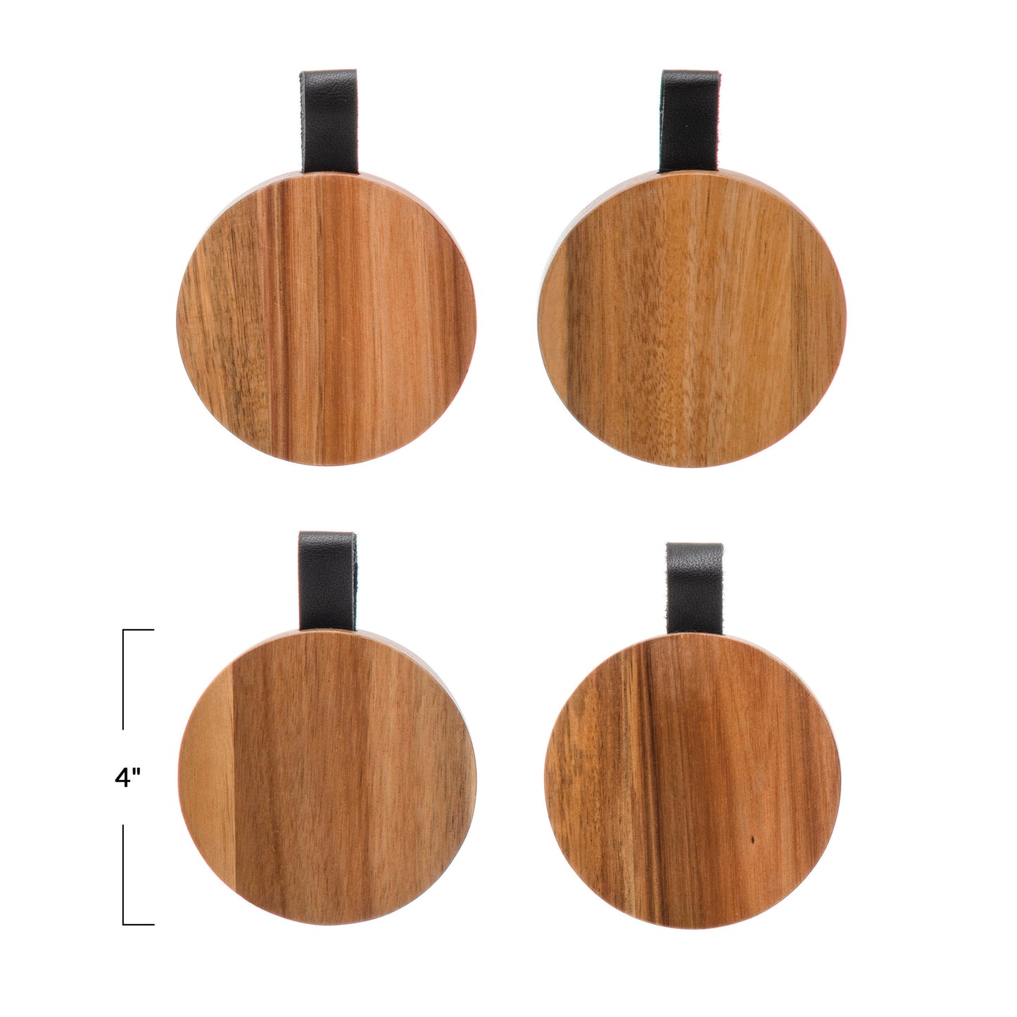 Acacia Wood Coaster with Tab