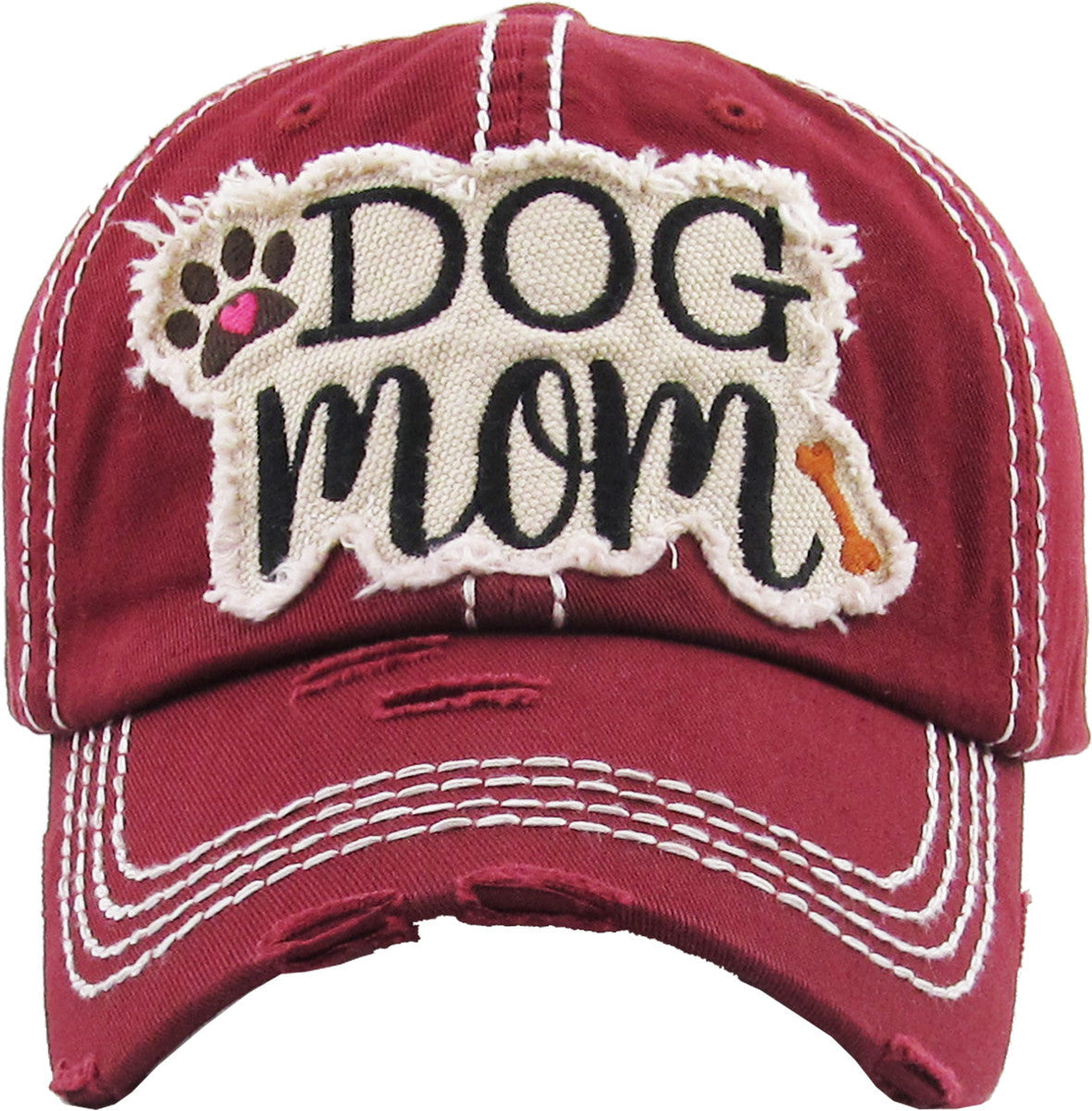 Dog Mom Burgundy Hat