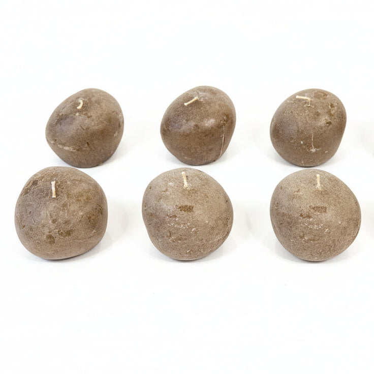 Unscented Stone Shaped Olive Color Votive Candles