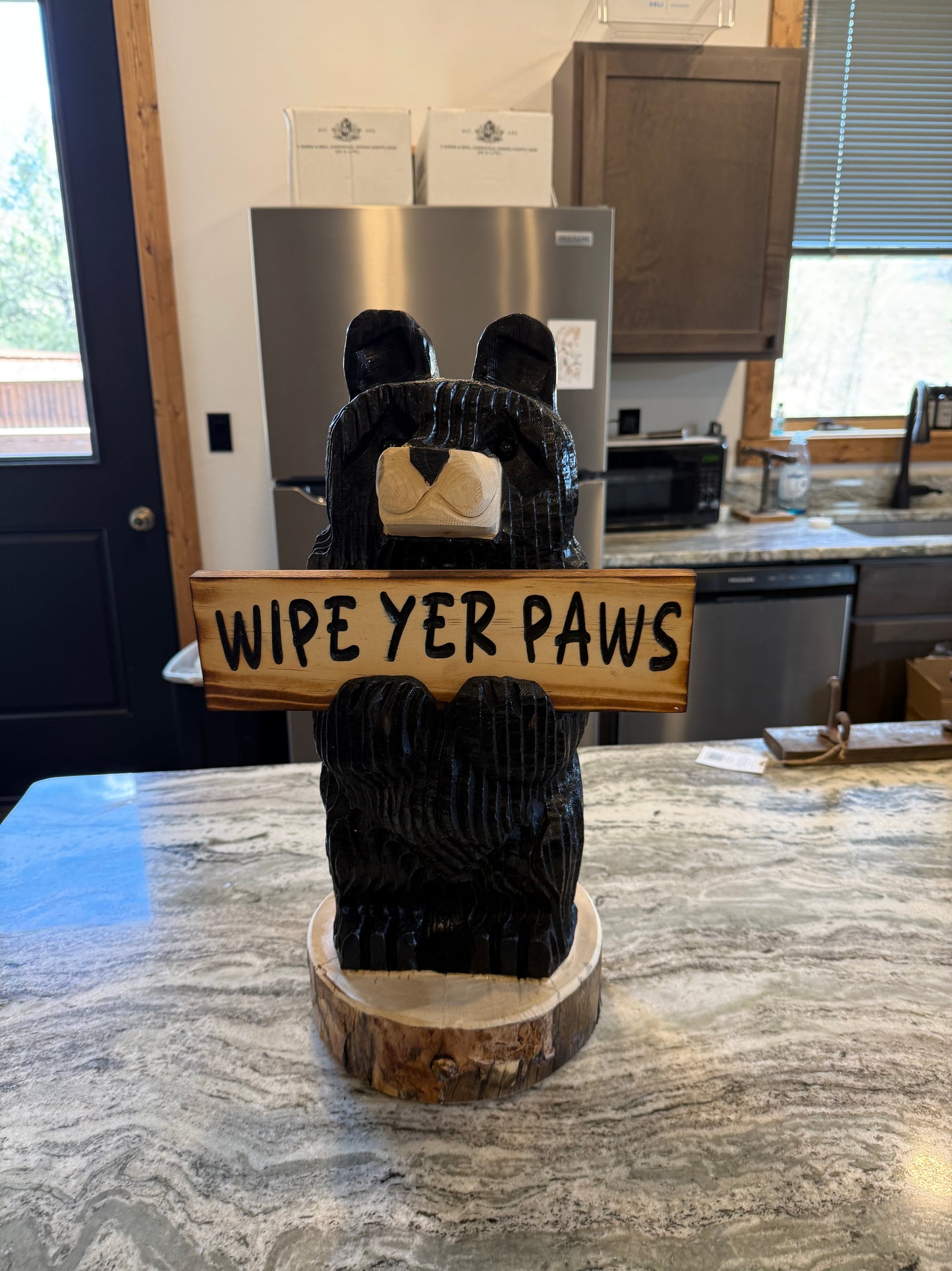 18" Bear Holding Sign Belly