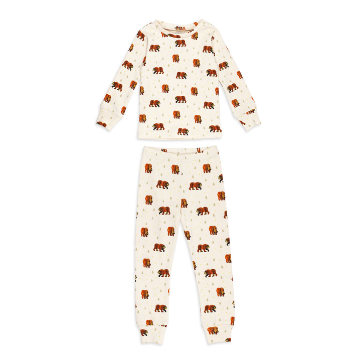 Kids' Organic L/Sleeve PJ Set - Brown Bear