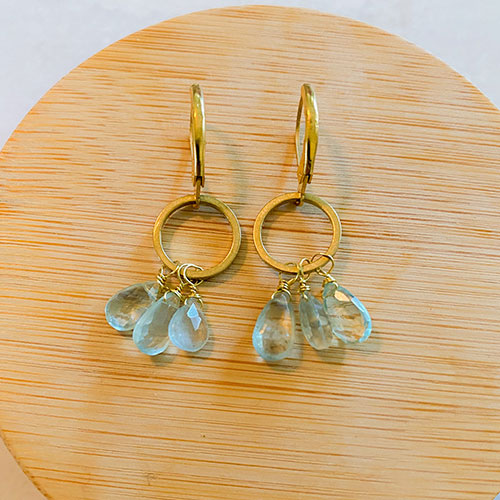 Moss Aquamarine Circle Earring