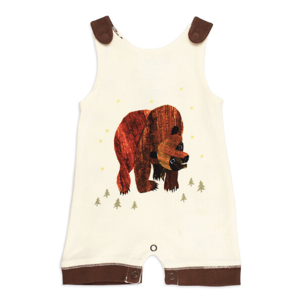 Organic Sleeveless Romper - Brown Bear