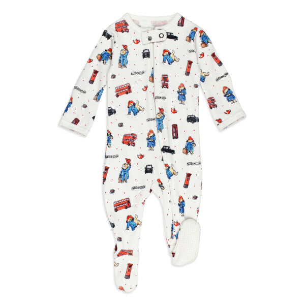 Organic 2-Way Zipper Footie - London Paddington