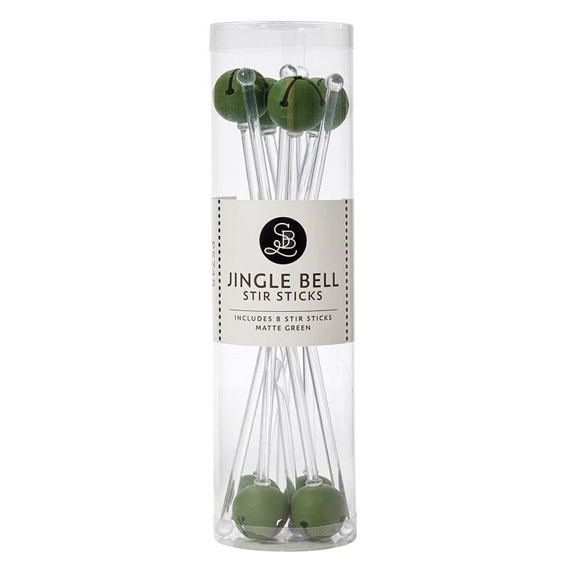 Jingle Bell Stir Sticks - Matte Green
