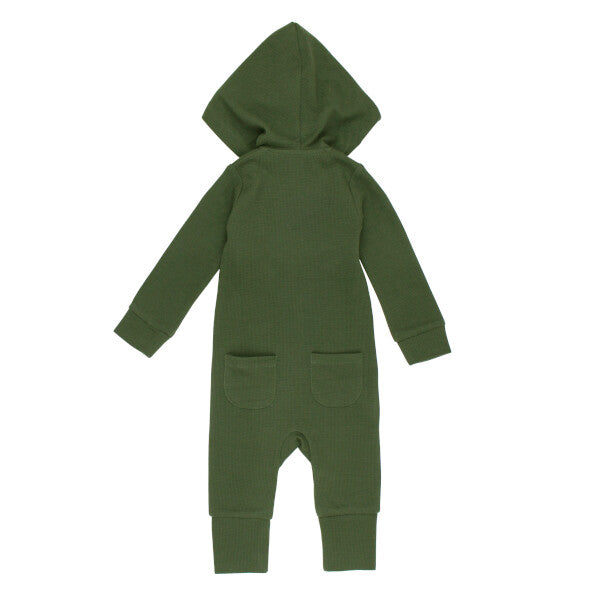 Organic Thermal 2-Way Zipper Romper - Forest