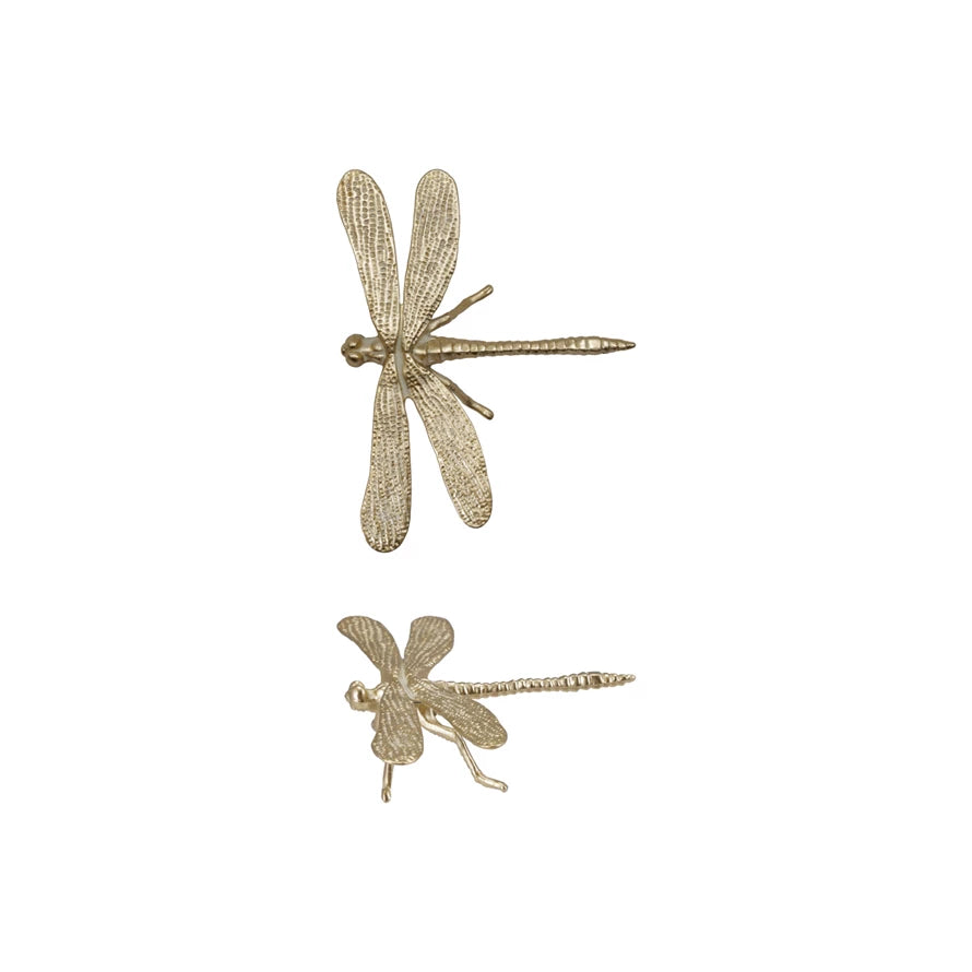 Pewter Dragonfly, Gold Finish