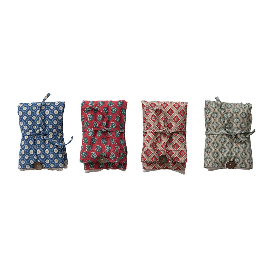 Microwaveable Hot/Cold Pack Filled with Lentils & Lavender Tied with Cotton Tape, 4 Styles