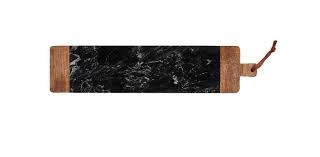 Long Wood Black Marble Cheese Board