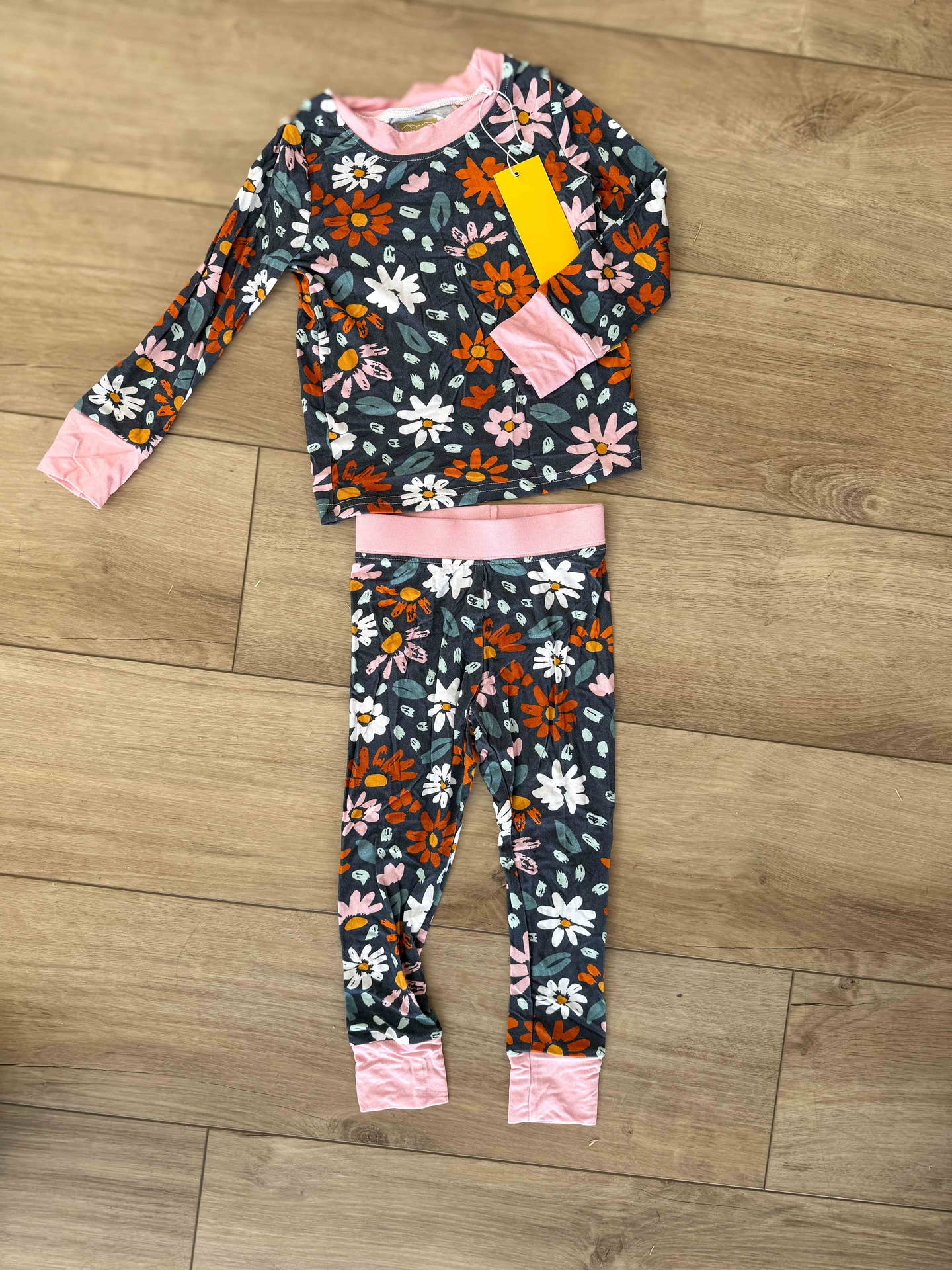 Navy wildflower bamboo pj set