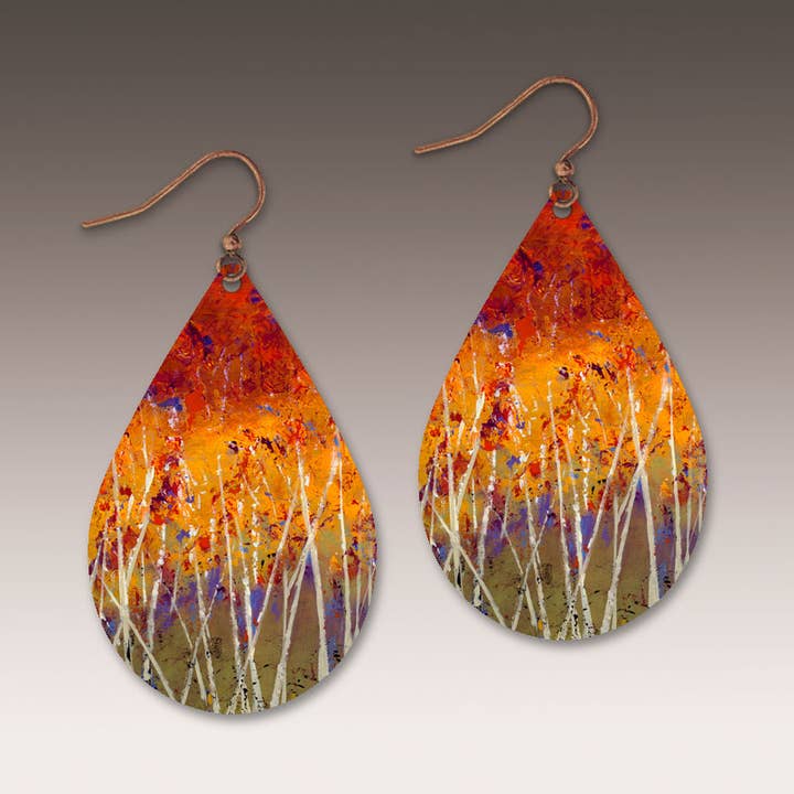 Autumn Fury Petal Drop Handmade Earrings