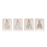 Stoneware Dish w/ Christmas Tree & Animal/Saying