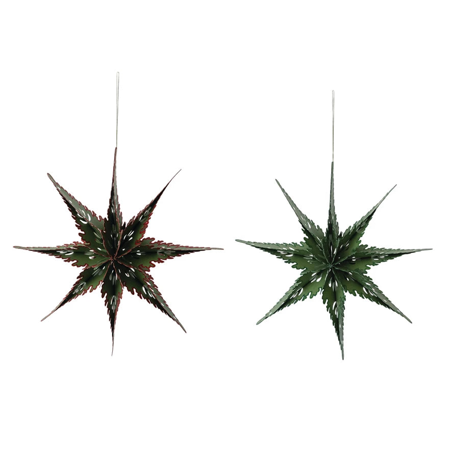 Handmade Folding Snowflake Ornament with Glitter Edge, 2 Colors