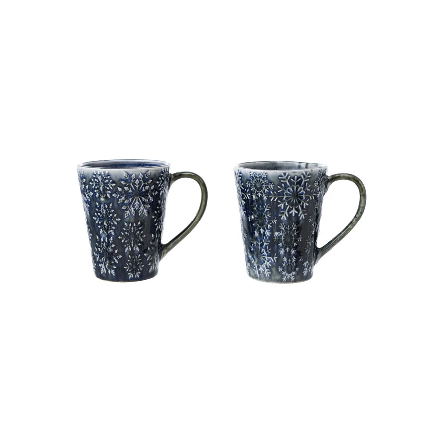 14 oz. Debossed Stoneware Mug, 2 Styles
