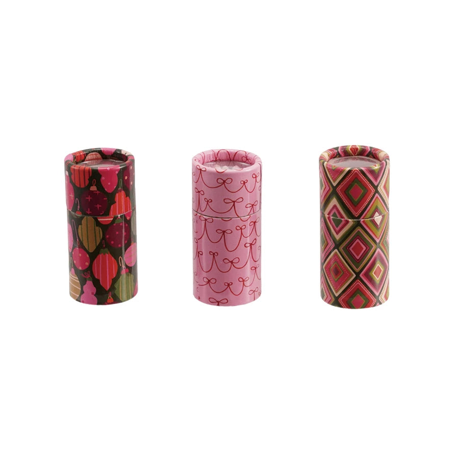Safety Matches in Tube Matchbox with Holiday Pattern, 3 Styles ©