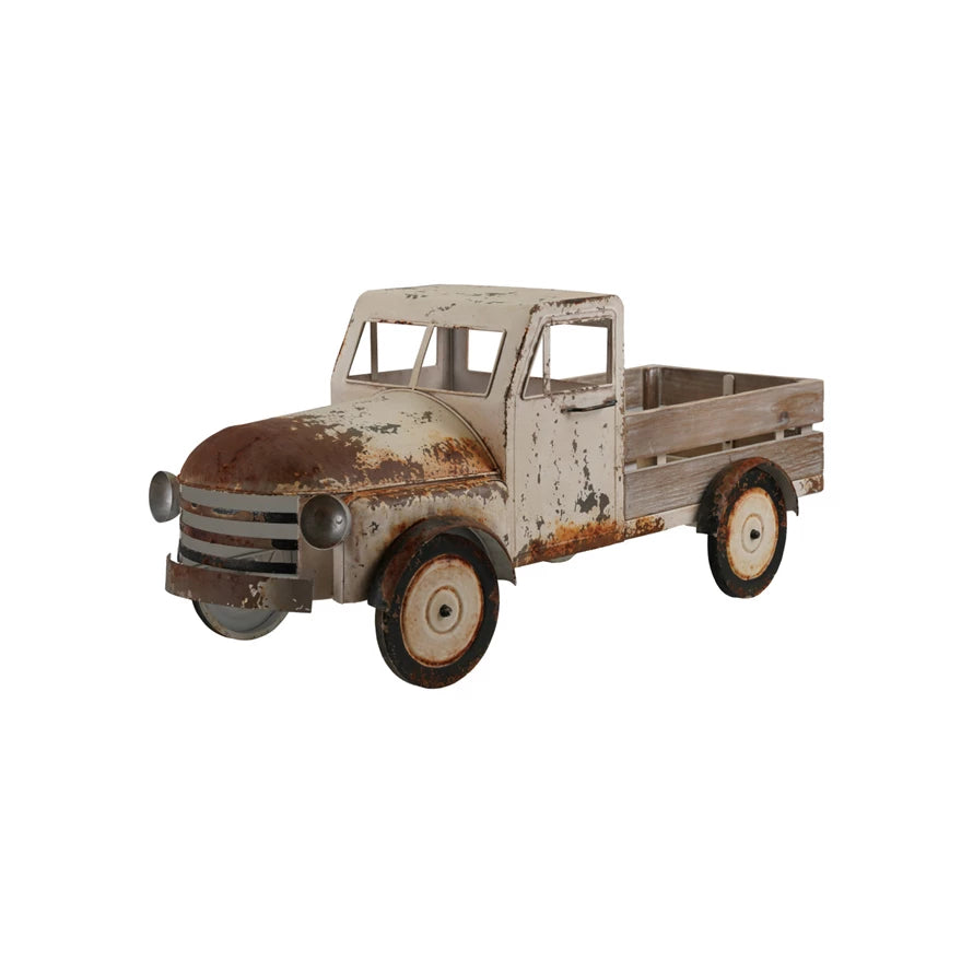 Metal & Wood Truck, Black & Natural, KD