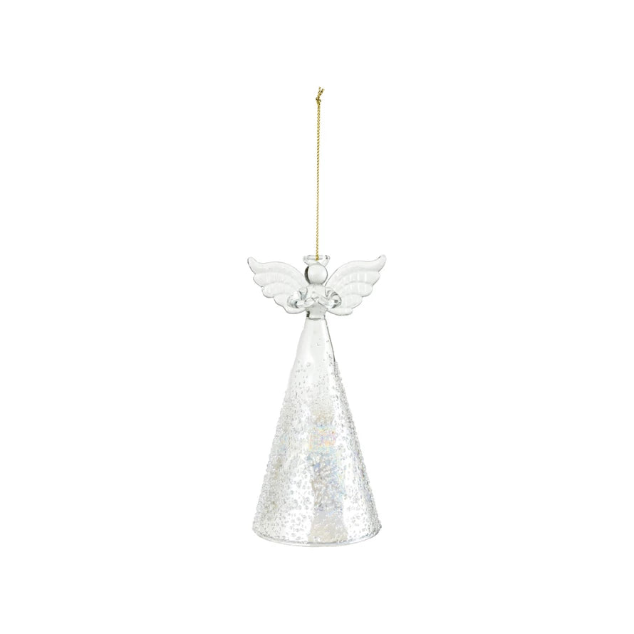 Glass Angel Ornament (Hangs or Sits)