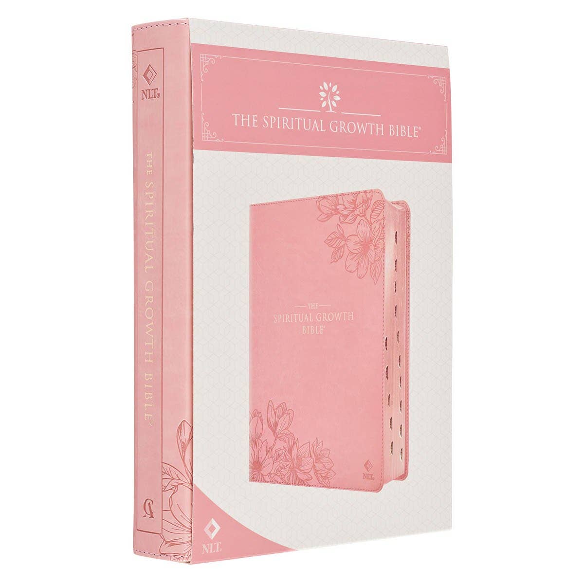 NLT, The Spiritual Growth Bible Faux Leather, Pink Floral