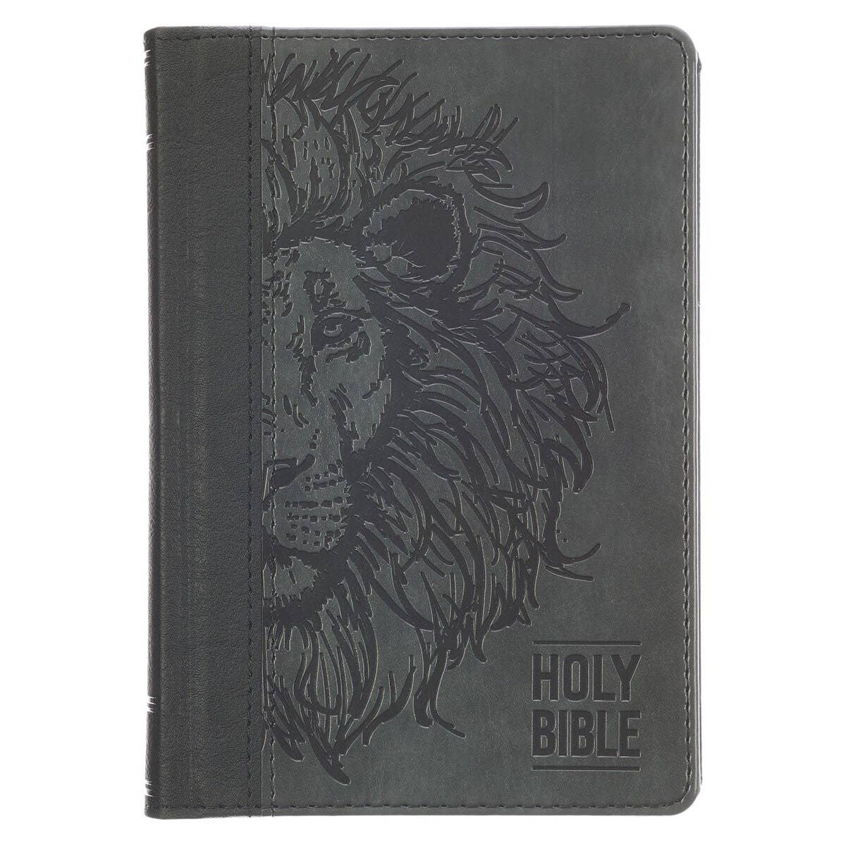 KJV Bible Compact Faux Leather HC, Black/Gray