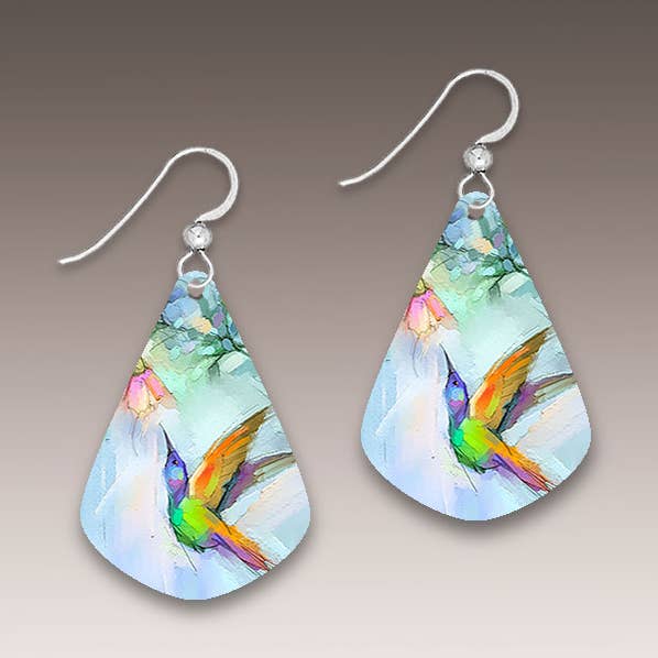Hummingbird Fine Art Short Drop Handmade Earrings