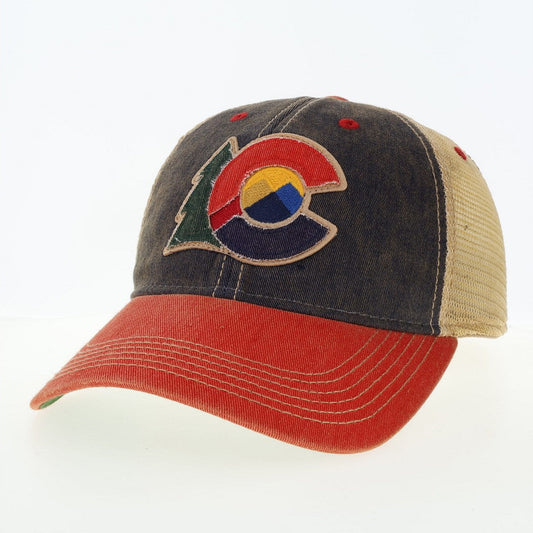 Navy/scarlet trucker OFA w/ DTF-New Colorado Logo