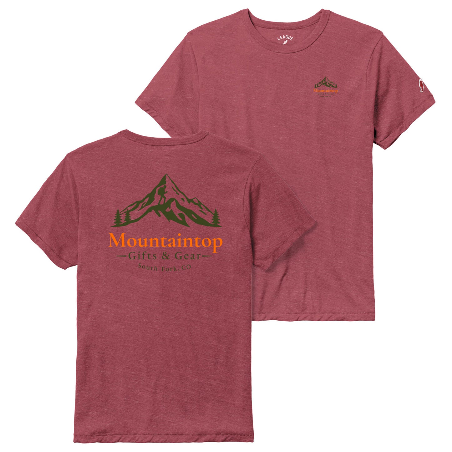 Light Maroon Short Sleeve Tee with Mountaintop Logo
