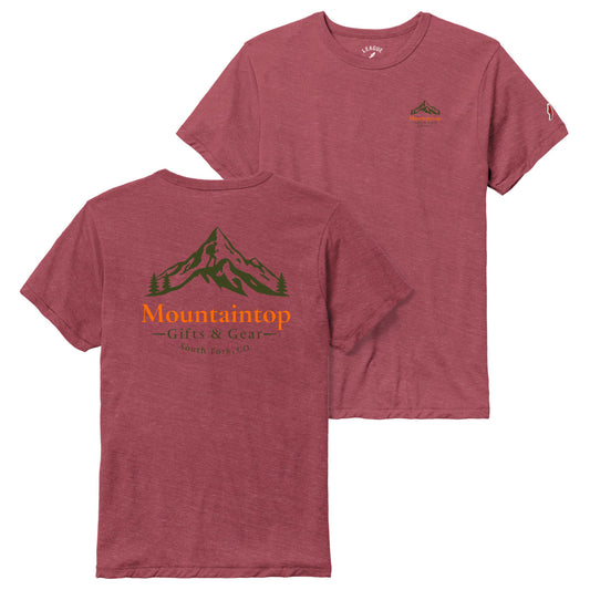 Light Maroon Short Sleeve Tee with Mountaintop Logo