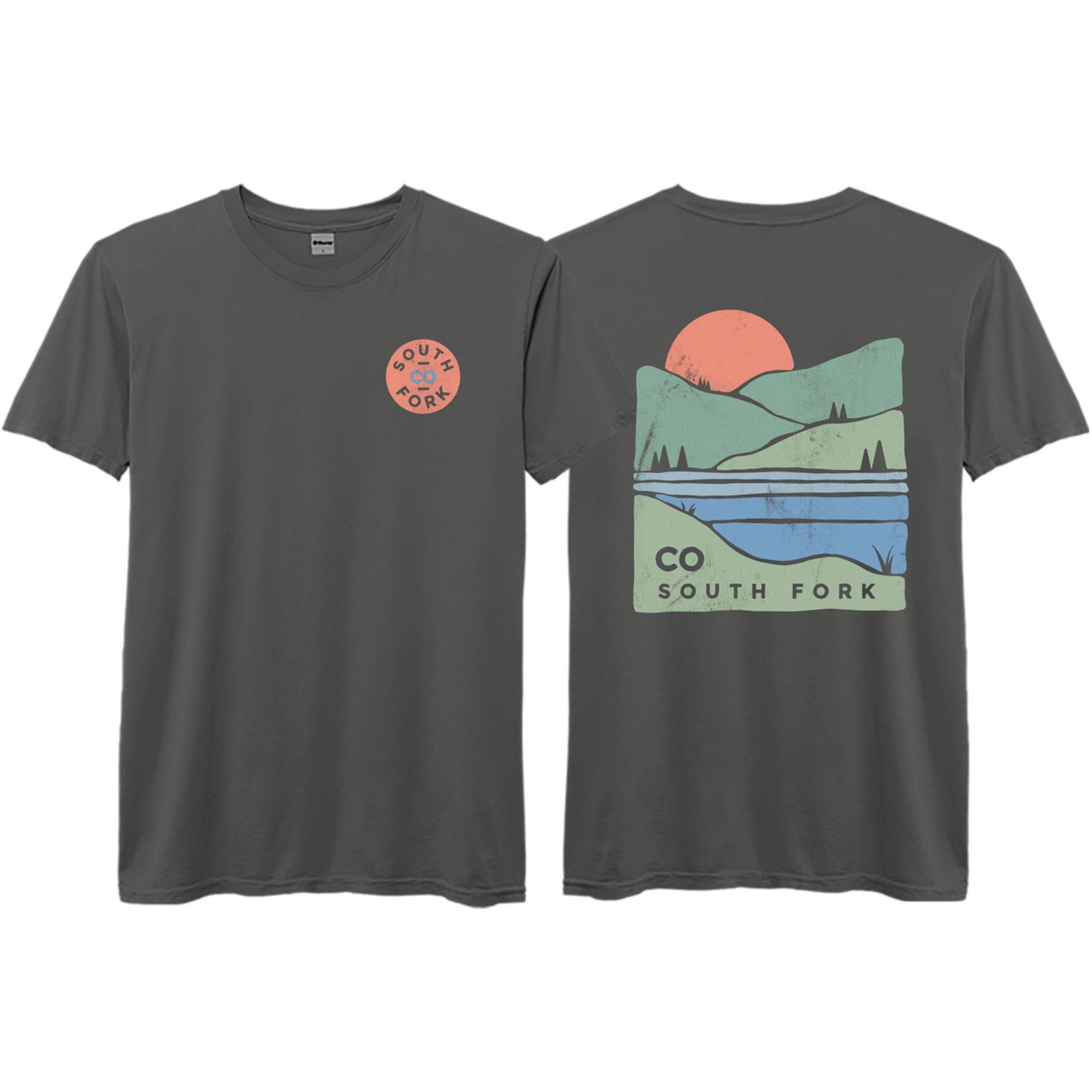 Washed Pepper Short Sleeve Tee: South Fork CO