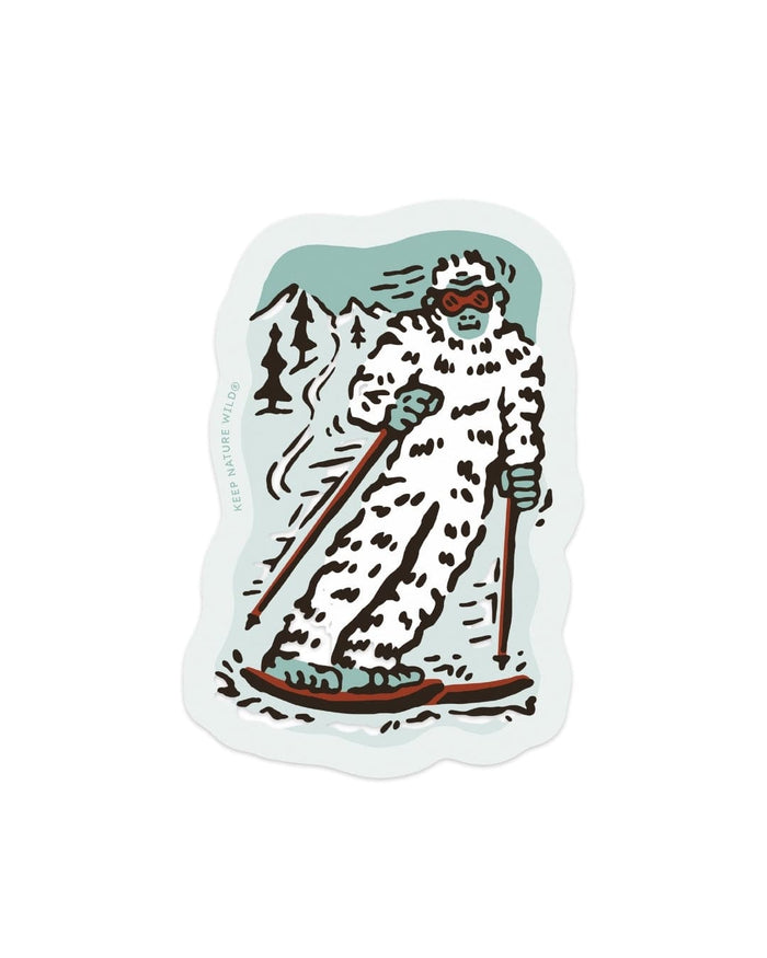Sticker Skiing Sasquatch