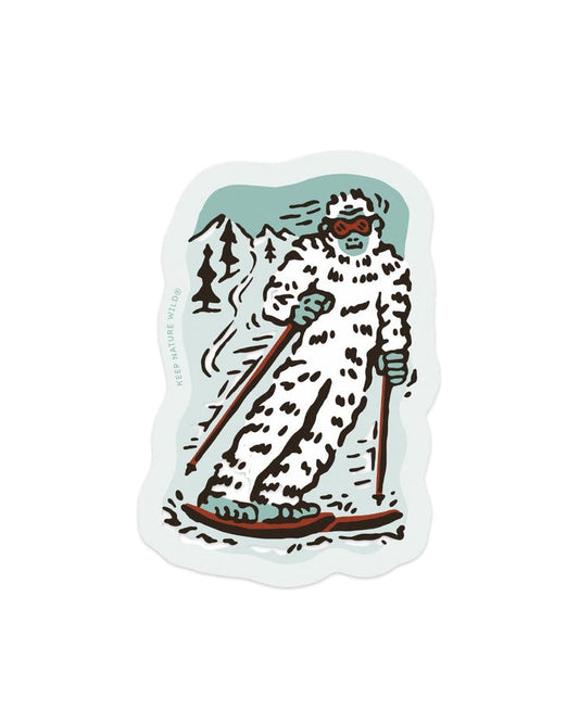 Sticker Skiing Sasquatch