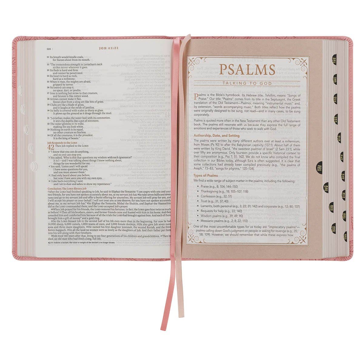 NLT, The Spiritual Growth Bible Faux Leather, Pink Floral