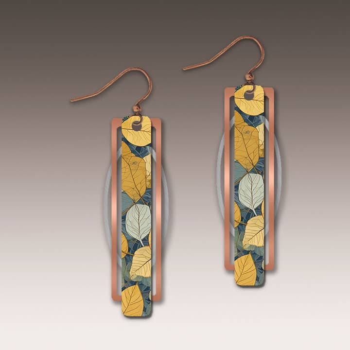 Forest Floor Geometric Metal Accent Earrings