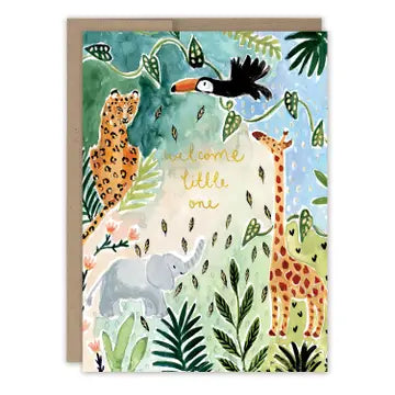 Welcome Little One Animals Baby Card