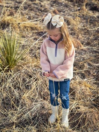 Pink Sherpa Pullover