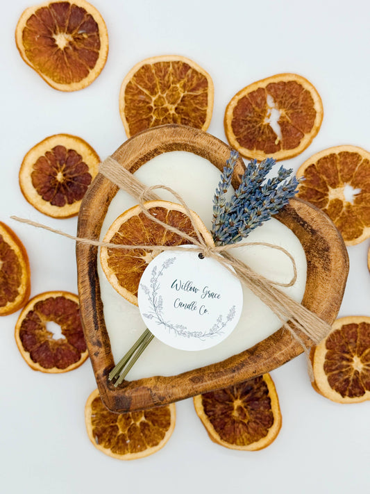 Summer Citrus Small Heart Dough Candle