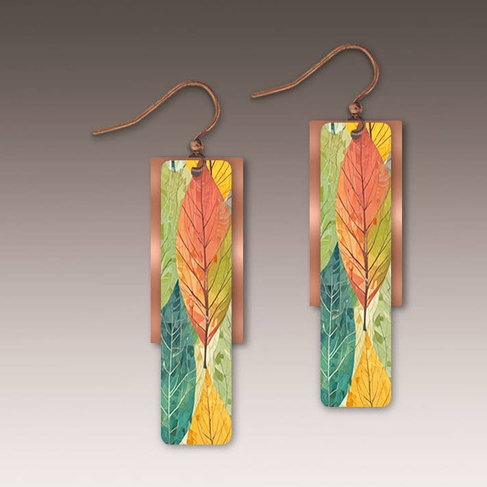Forest Block Copper Accent Multilayer Earrings