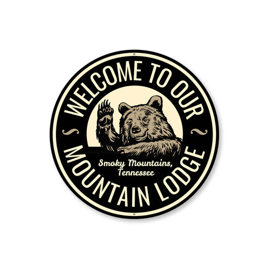 Welcome to Our Mountain Lodge Aluminum Sign