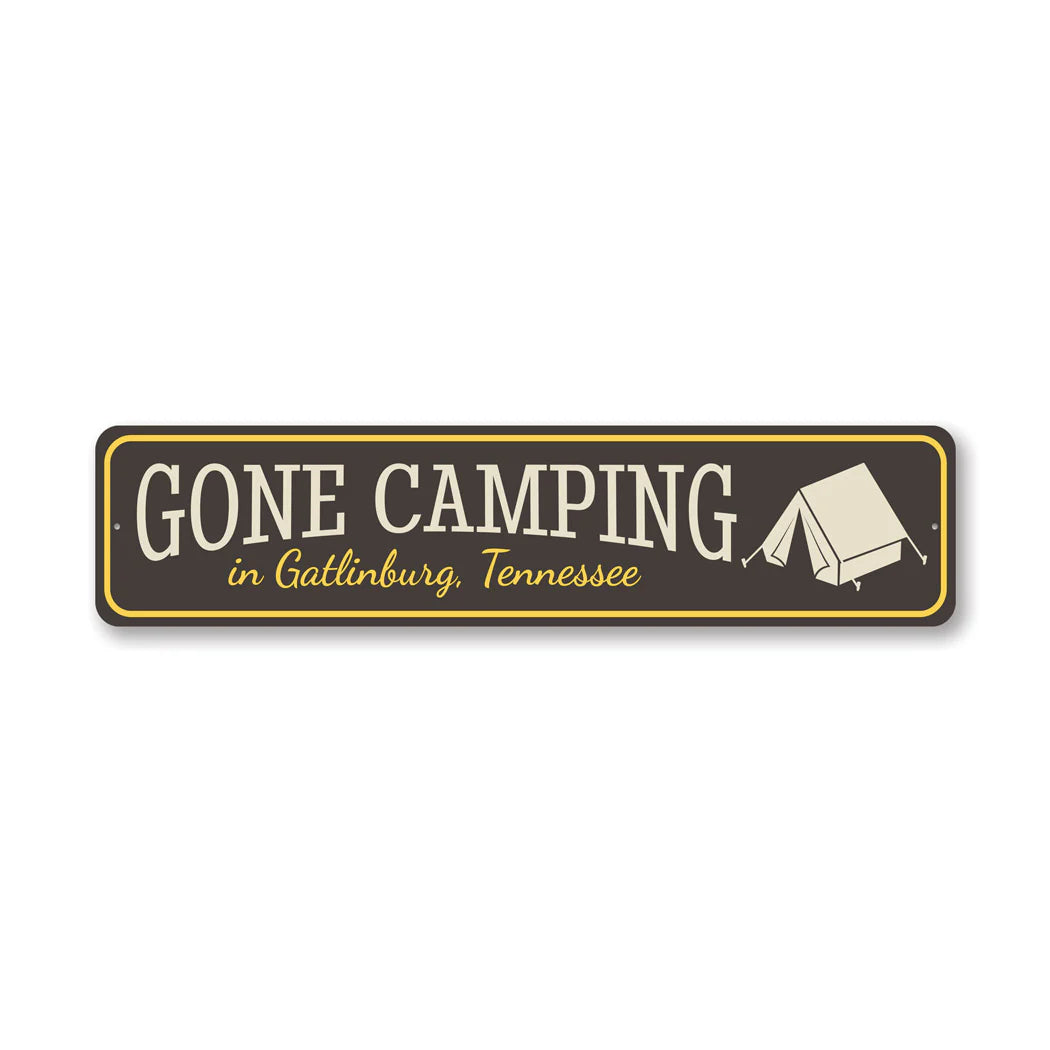 Gone Camping Metal Sign