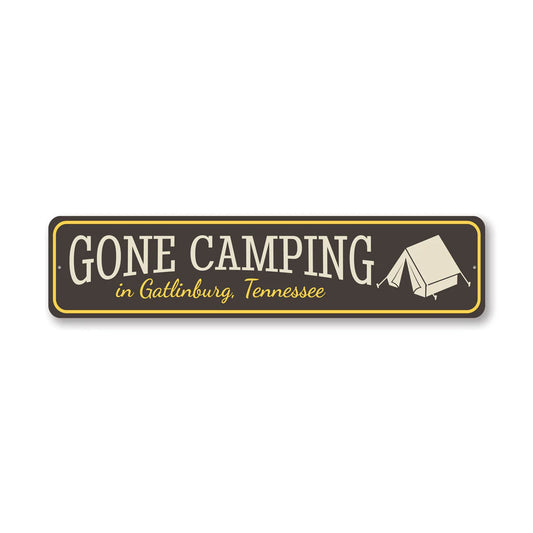 Gone Camping Metal Sign