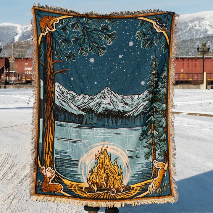 Fireside Knit Blanket