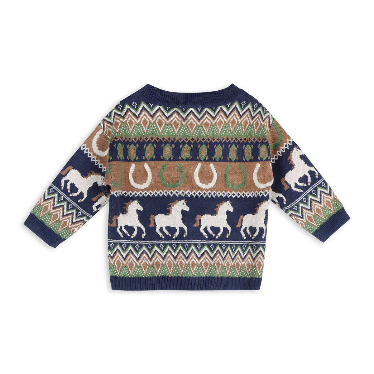 Western Jacquard Knit Baby Cardigan (Organic Cotton)