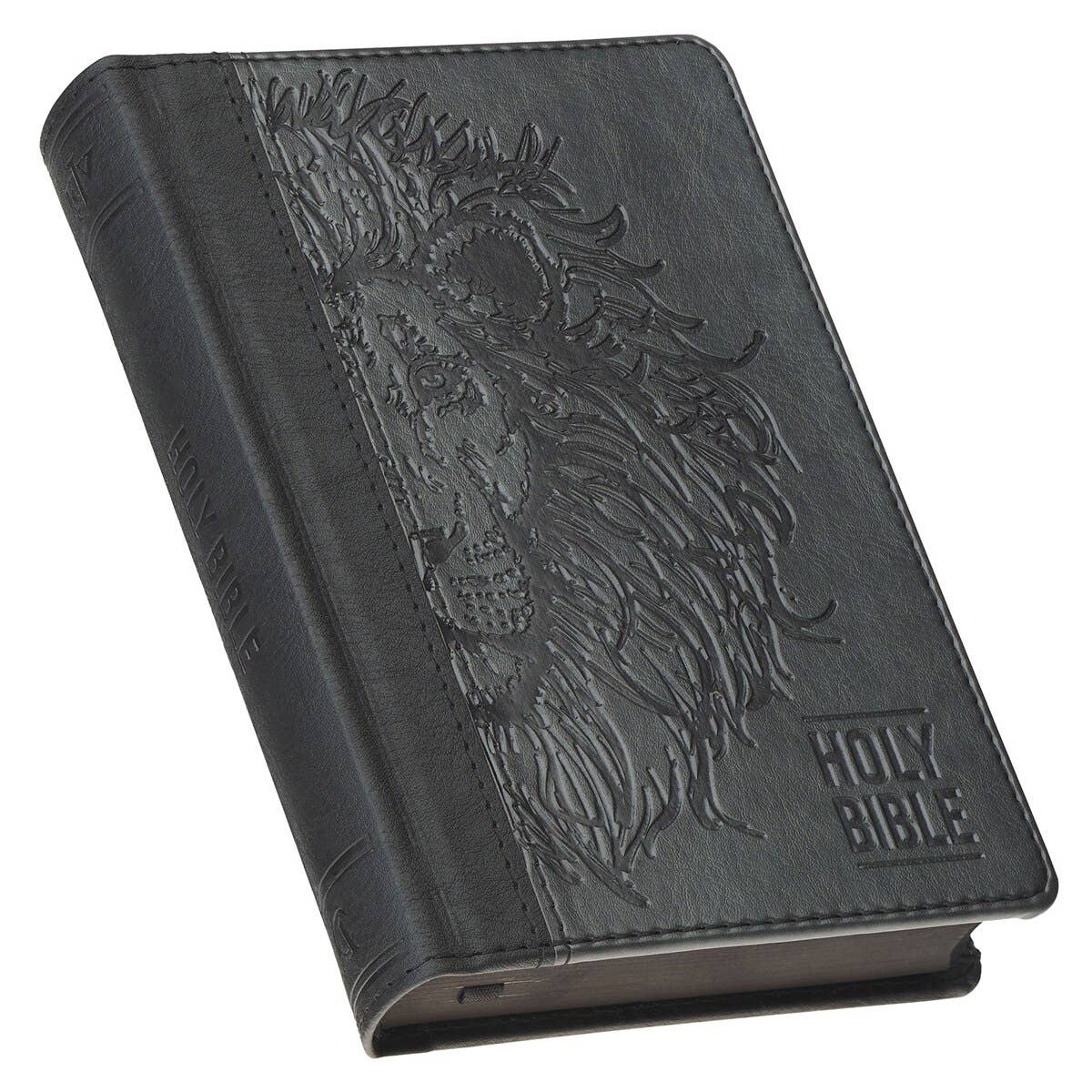 KJV Bible Compact Faux Leather HC, Black/Gray