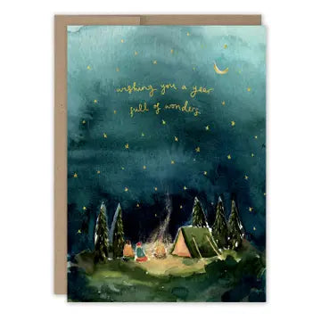 Starry Night Camping Birthday Card